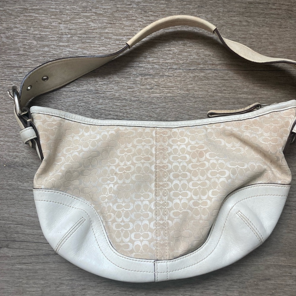 Vintage Coach Cream Leather bag